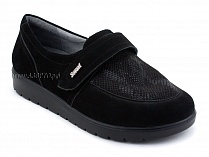 231115 Сурсил-Орто (Sursil-Ortho), туфли для взрослых, черные, кожа, стрейч ткань, полнота 6 в Екатеринбурге