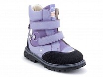 504 (26-30) Твики (Twiki) ботинки детские зимние ортопедические профилактические, кожа, нубук, натуральная шерсть, сиреневый в Екатеринбурге