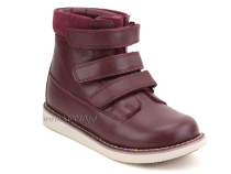 23-244 МАРК Сурсил (Sursil-Ortho), ботинки детские утепленные с высоким берцем, кожа, спилок, бордовый 