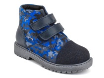 201-721 (26-30) Бос (Bos), ботинки детские утепленные профилактические, байка,  кожа,  синий, милитари в Екатеринбурге