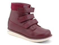 23-244 Сурсил (Sursil-Ortho), ботинки детские утепленные с высоким берцем, кожа, бордовый в Екатеринбурге