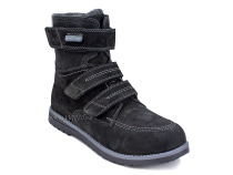 160306  Сурсил (Sursil-Ortho), ботинки подростковые зимние, ортопедические с высоким берцем, нубук, черный, полнота 7 