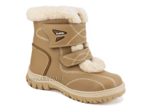 А44-075-2 Сурсил (Sursil-Ortho),  ботинки детские ортопедические с высоким берцем, зимние, натуральный мех, кожа, бежевый 
