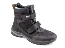 0034-111-211-347 (37-40) Джойшуз (Djoyshoes) ботинки подростковые зимние мембранные ортопедические профилактические, натуральный мех, кожа, мембрана, черный, коричневый 
