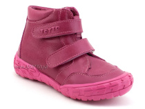 201-267 Тотто (Totto), ботинки демисезонние детские профилактические на байке, кожа, фуксия. в Екатеринбурге